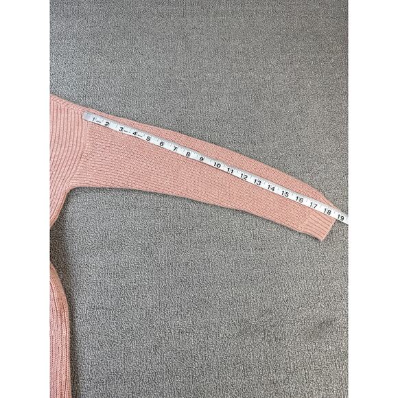 American Eagle Sweater Choker V Neck Ribbed Pink Size Medium - Picture 7 of 7